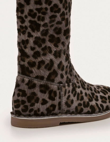 Tall Boots-College Navy Leopard