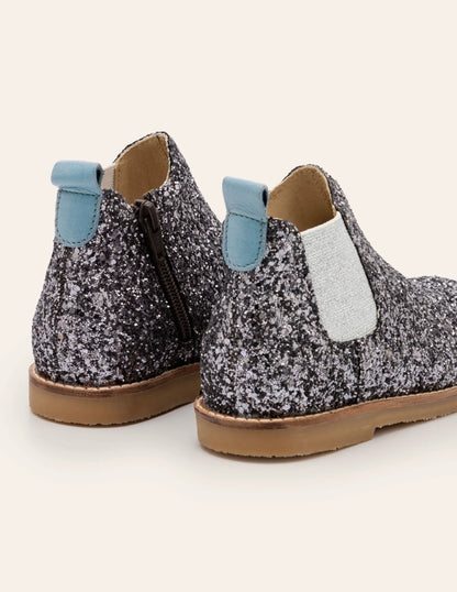 Leather Chelsea Boots-Mystic Metallic Glitter