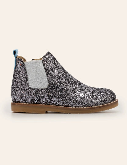 Leather Chelsea Boots-Mystic Metallic Glitter