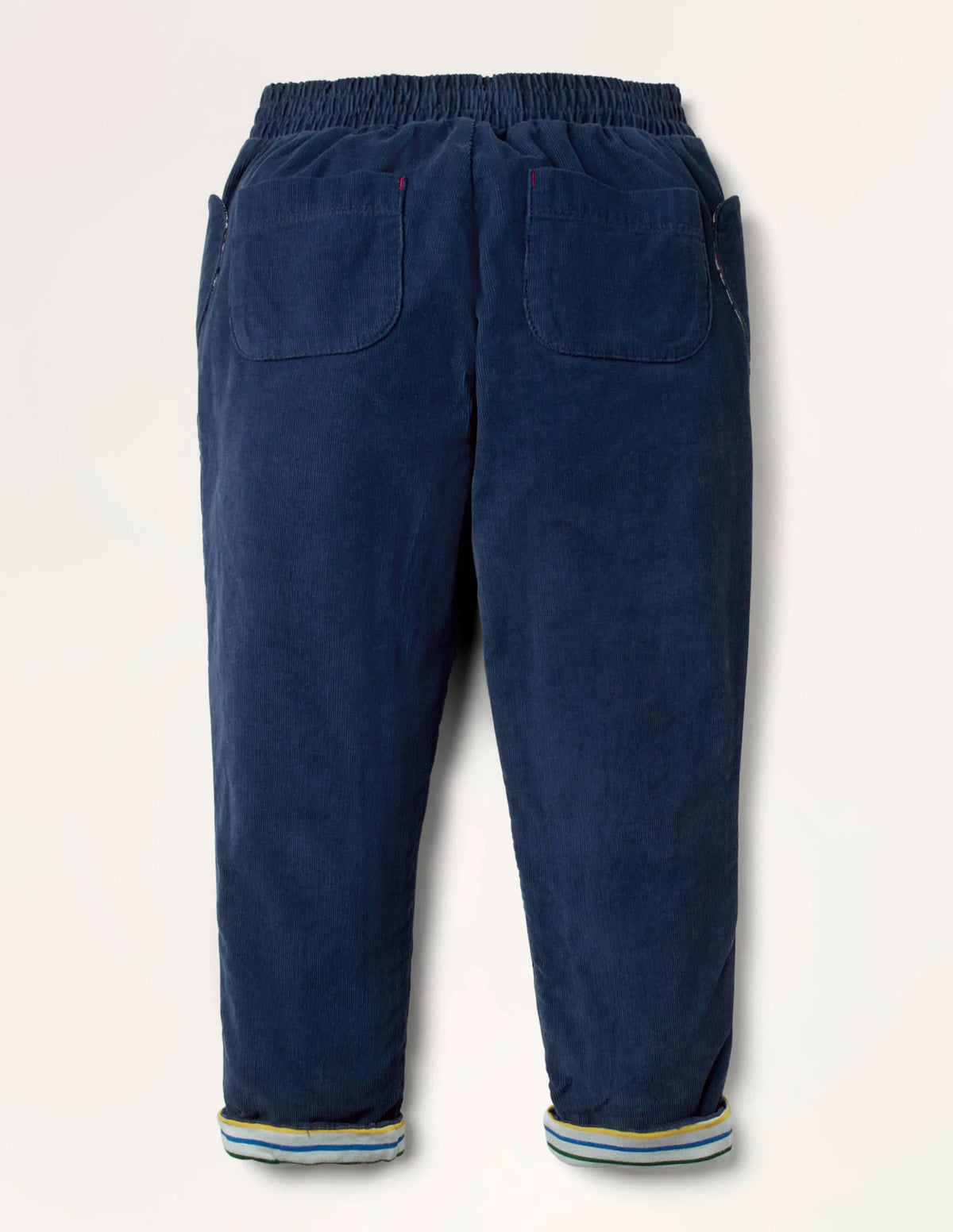 Lined Pull-on Cord Pants-College Navy