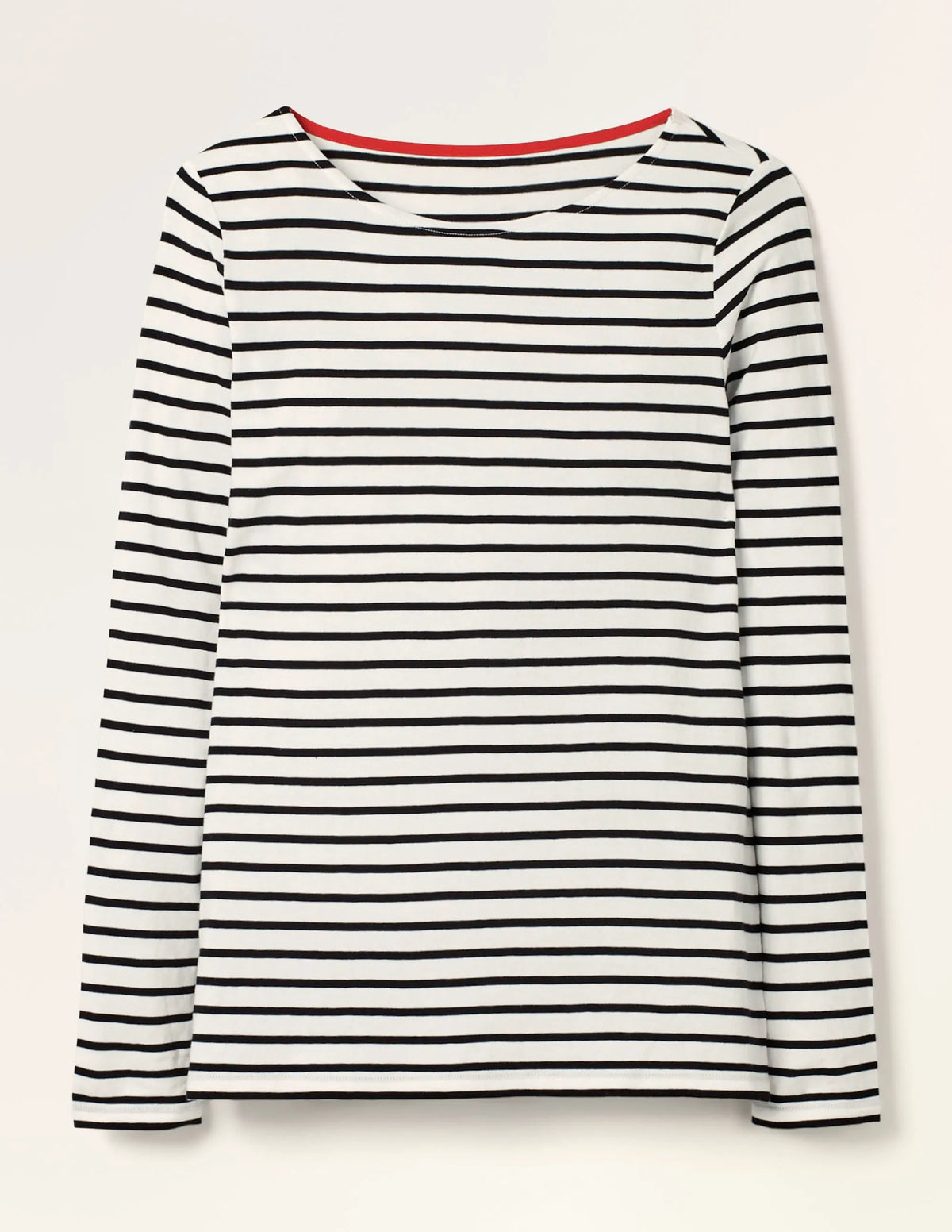 Long Sleeve Breton Top-Ivory / Black Stripe