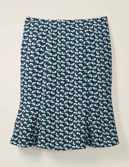 Violette Skirt-Navy Daisy Petals Print