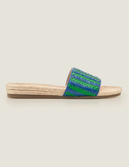 Imogen Footbed Slides-Bold Blue/ Rich Emerald