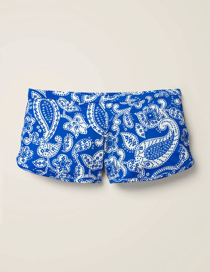 Piping Swim Shorts-Bold Blue, Spotty Paisley