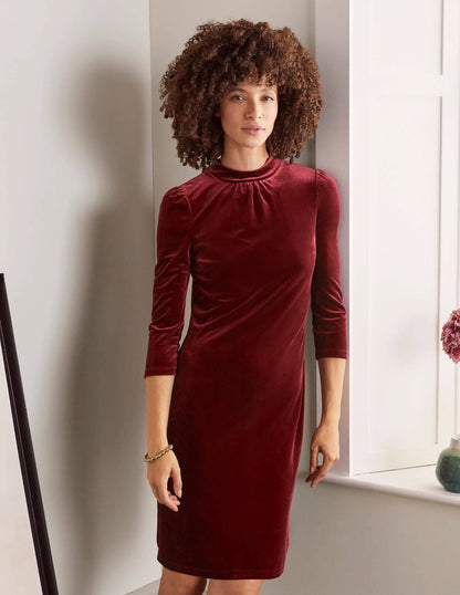 Livia Velvet Shift Dress-Ruby Ring