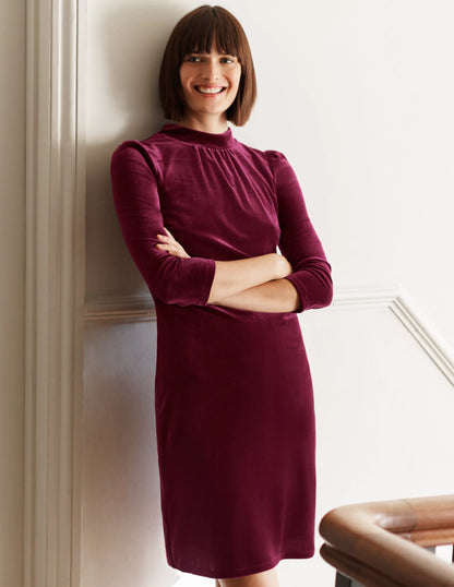 Livia Velvet Shift Dress-Ruby Ring