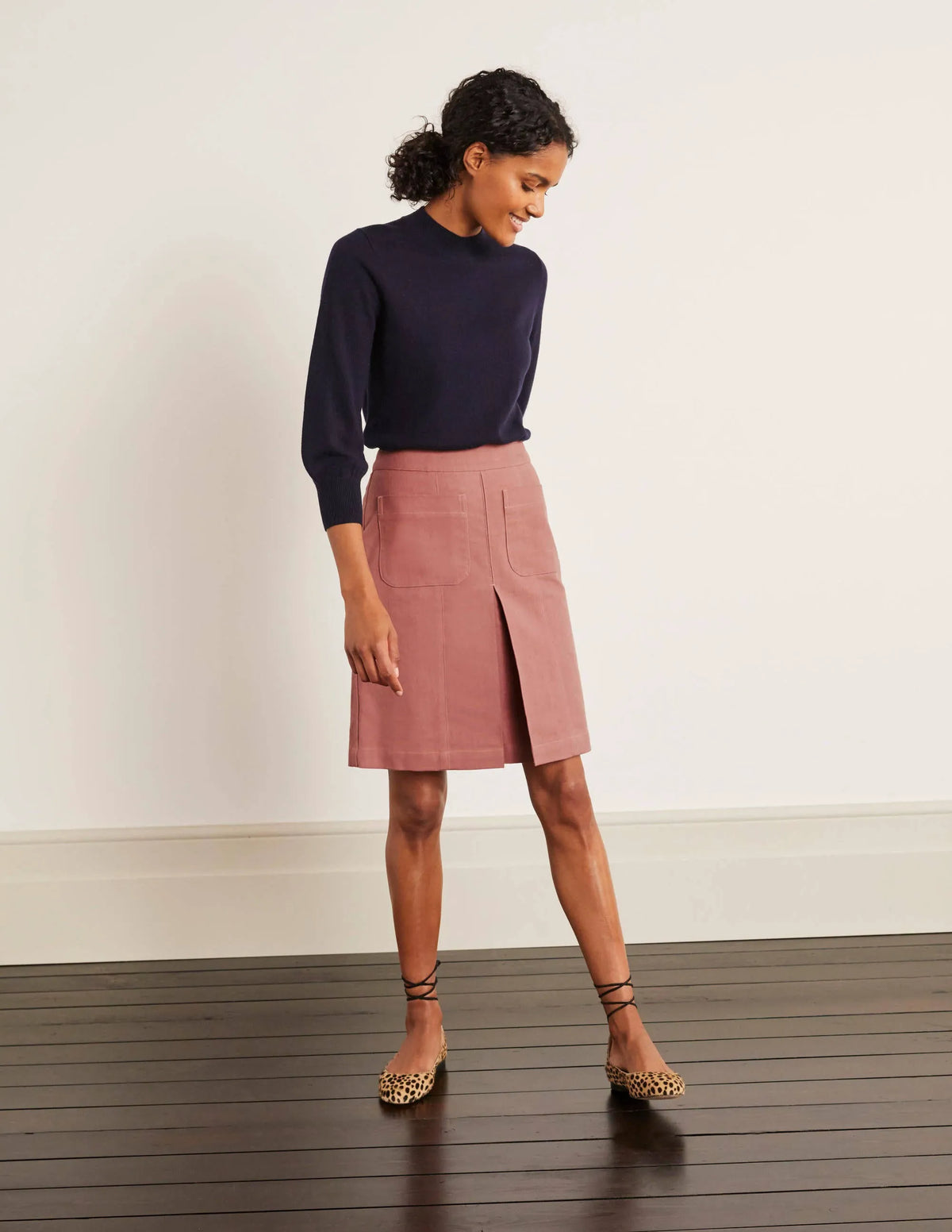 Auria Moleskin Skirt-Dusty Rose