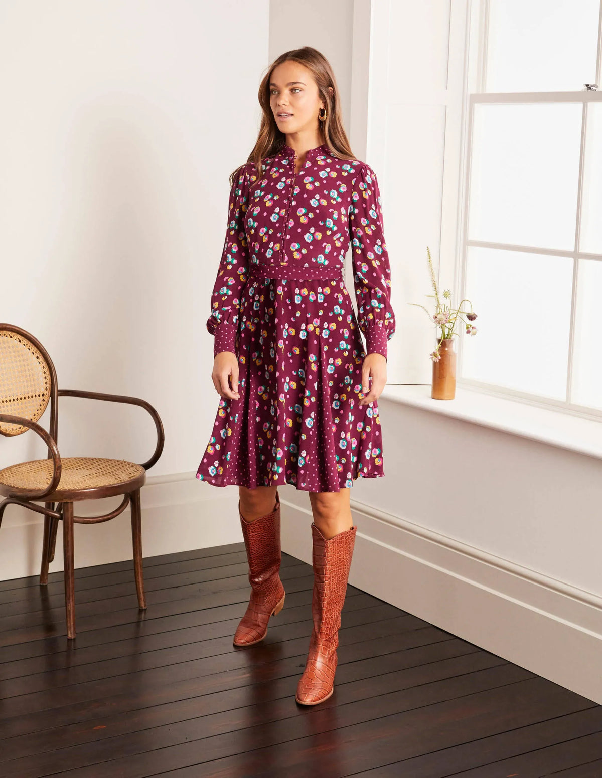 Christina Dress-Ruby Ring, Billowy Peony