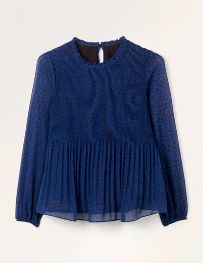 Nell Pleated Top-Blue Depths, Blossom Bud
