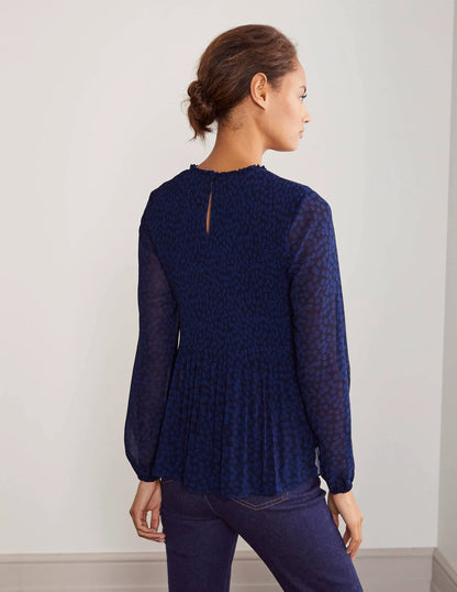 Nell Pleated Top-Blue Depths, Blossom Bud