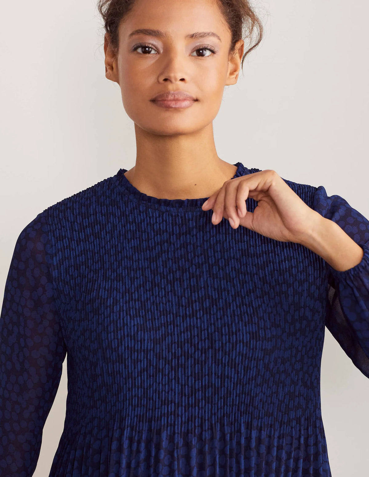 Nell Pleated Top-Blue Depths, Blossom Bud