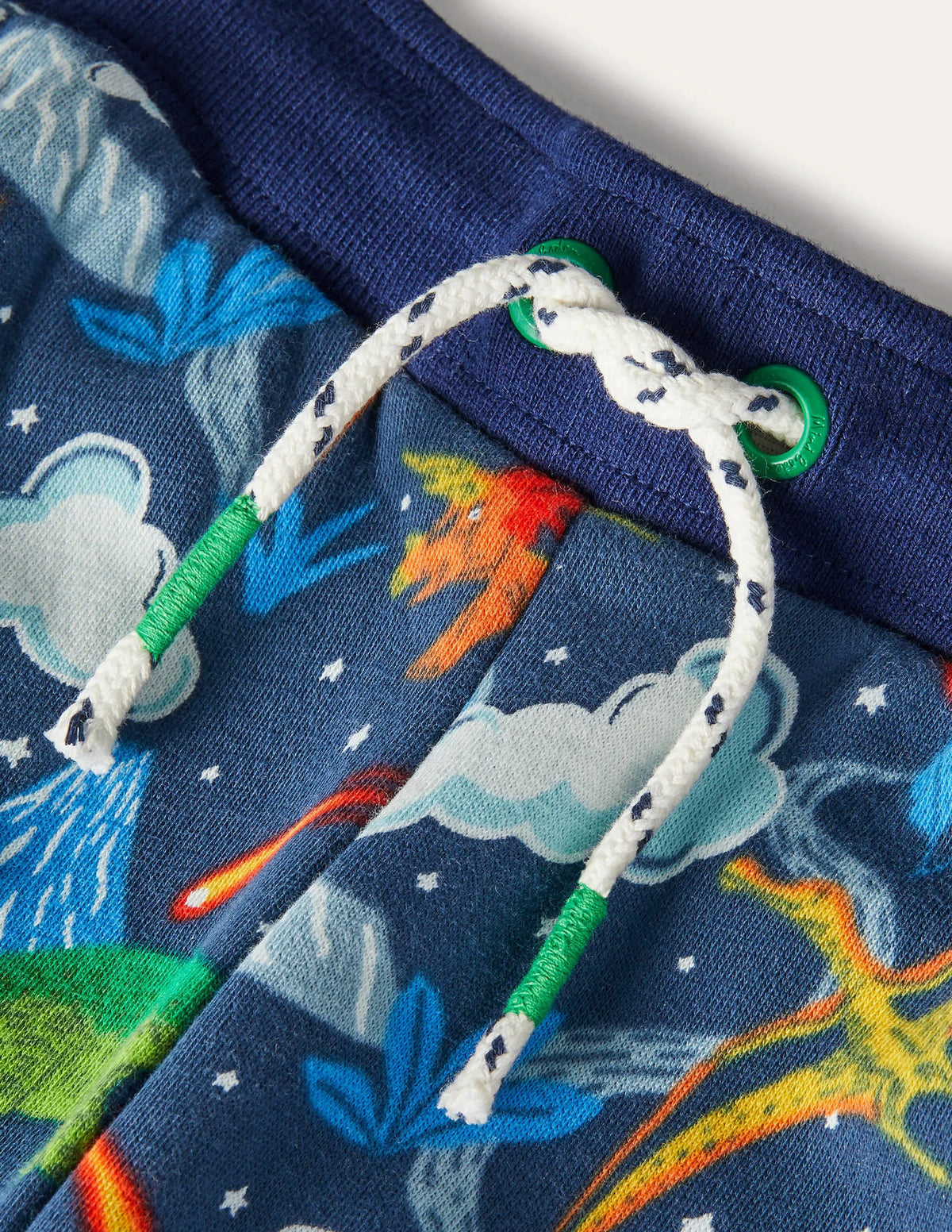 Printed Joggers-Stormy Blue Dinosaurs
