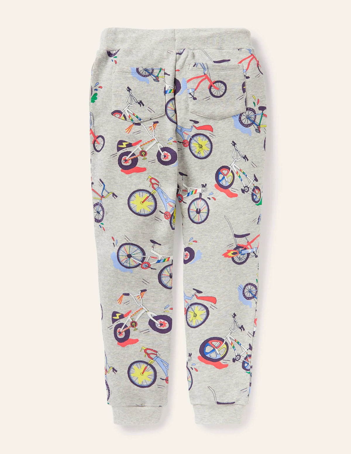 Printed Joggers-Grey Marl Bikes