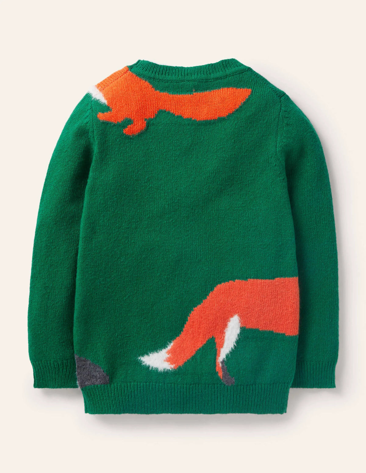 Graphic Crew Sweater-Forest Green Woodland Animals