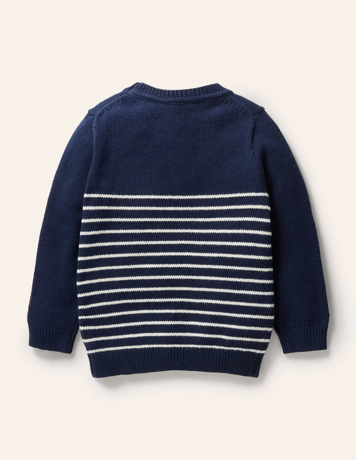 Graphic Crew Sweater-College Navy Trains