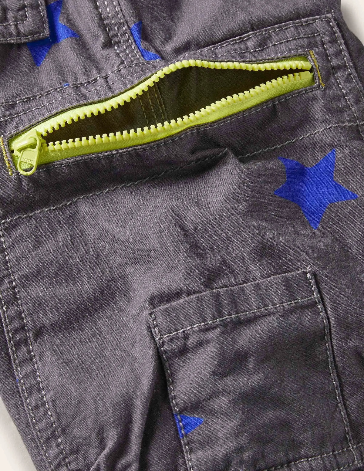 Cosy Lined Cargo Pants-Soot Grey/Brilliant Blue Star
