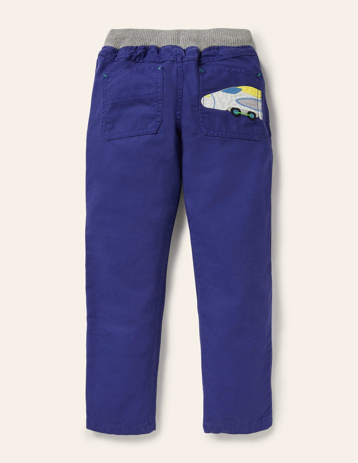 Appliqué Pull-on Pants-Starboard Blue Trains