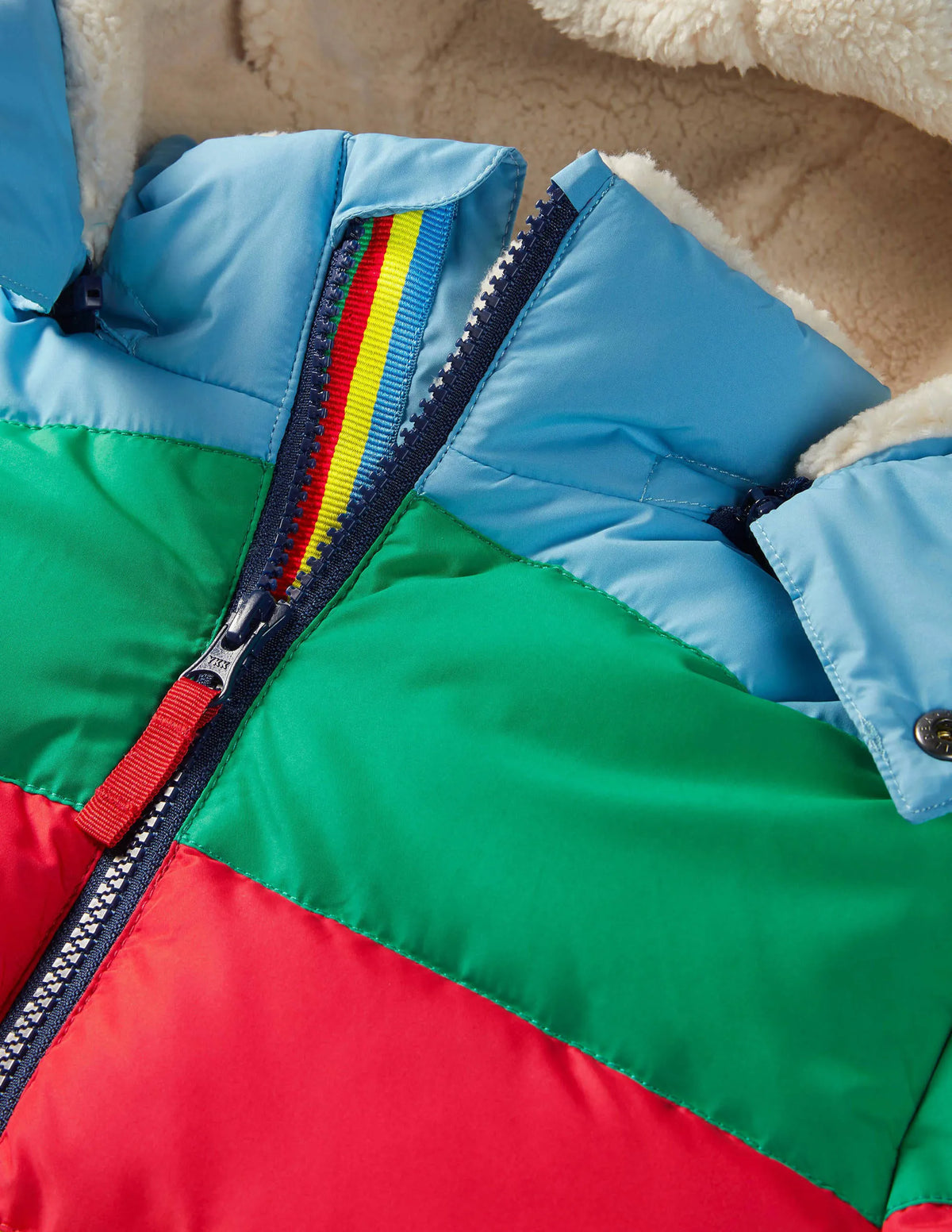 Water Resistant Padded Jacket-Bright Multi Rainbow