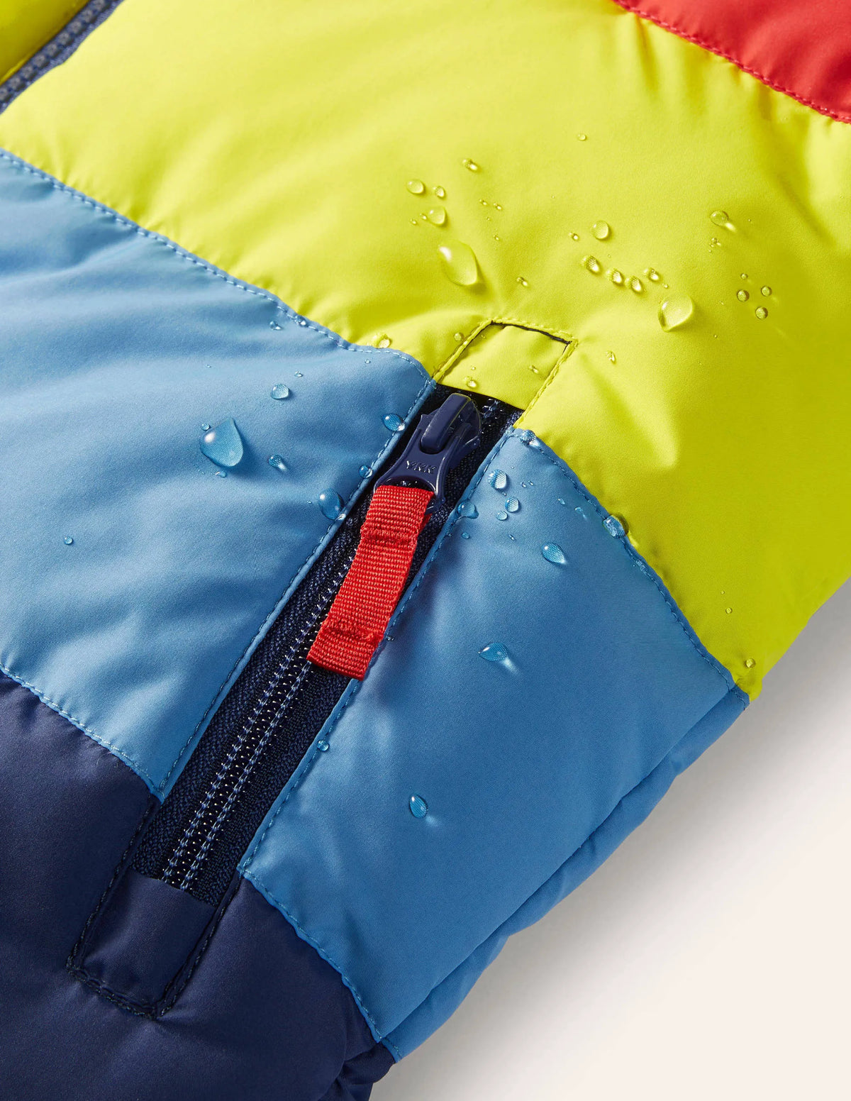 Water Resistant Padded Jacket-Bright Multi Rainbow