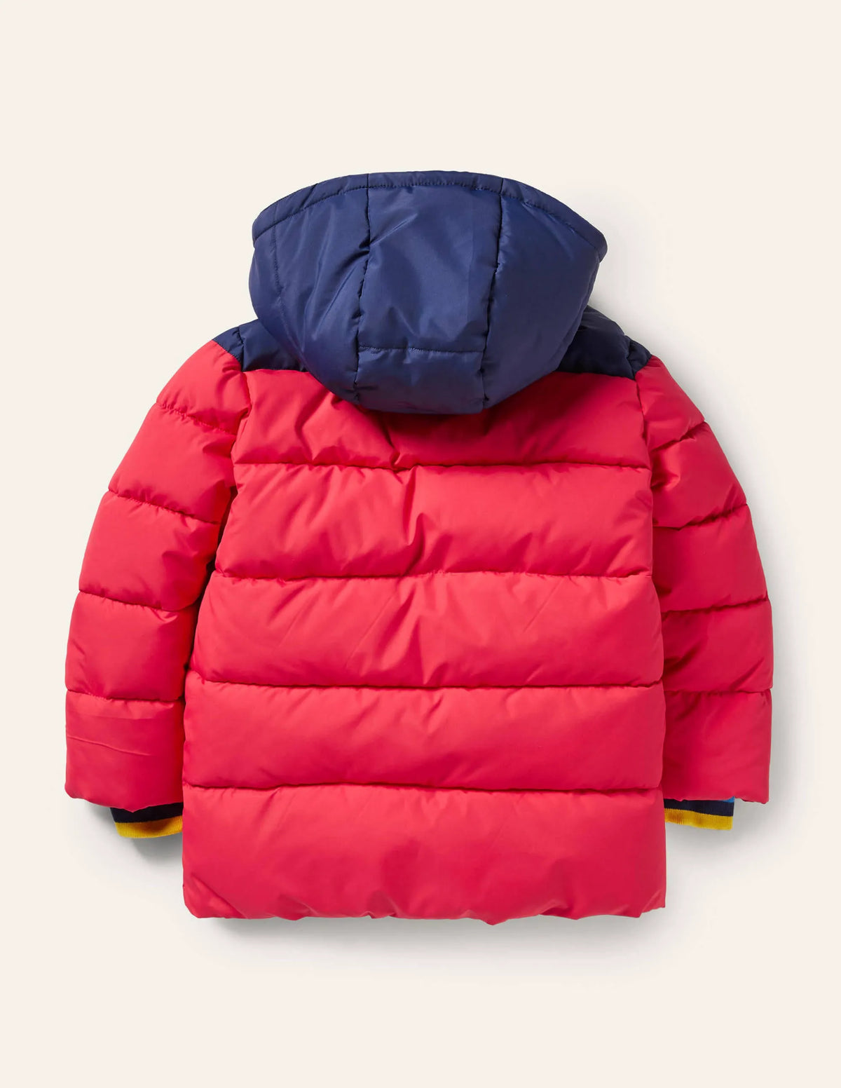Water Resistant Padded Jacket-Rockabilly Red/Navy Rainbow