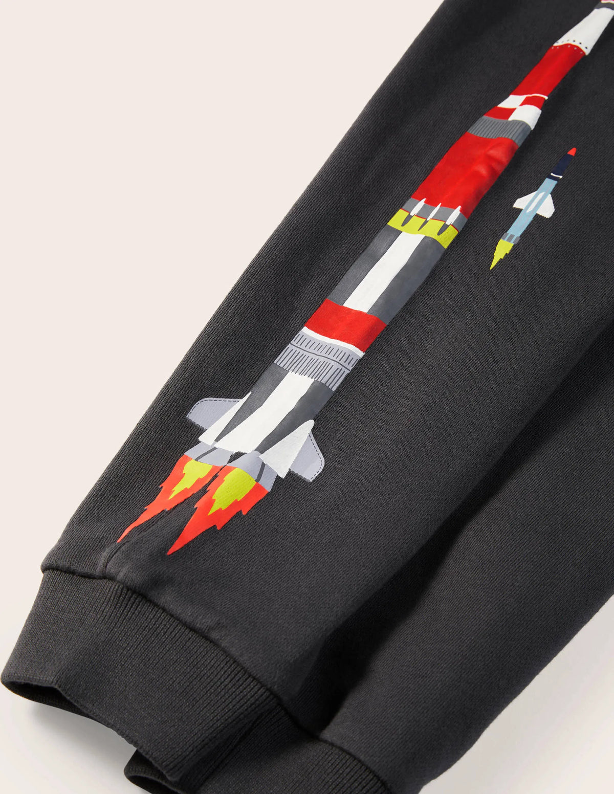 Graphic Space Joggers-Smoke Grey Rockets