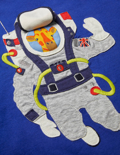 Lift-the-flap Space T-shirt-Brilliant Blue Astronaut