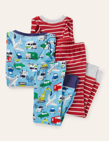 Twin Pack Snug Pajamas-Surfboard Blue Vehicles