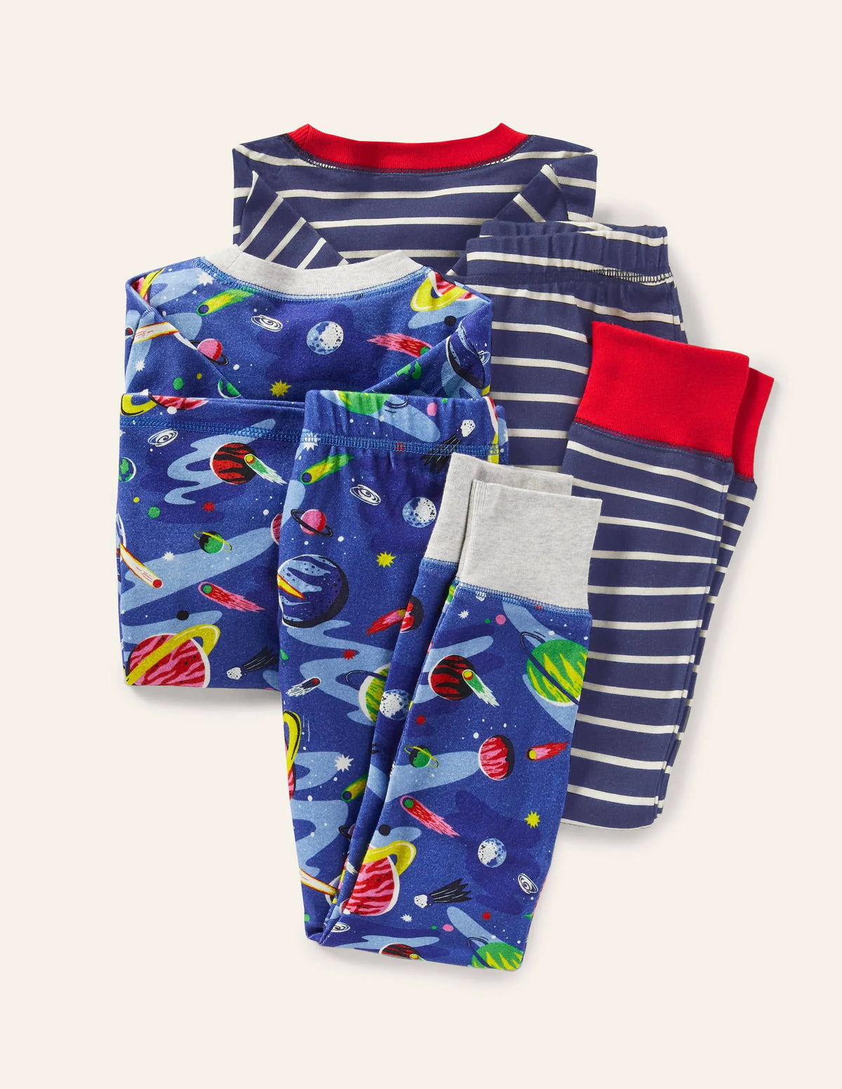 Twin Pack Snug Pajamas-Bright Blue Space