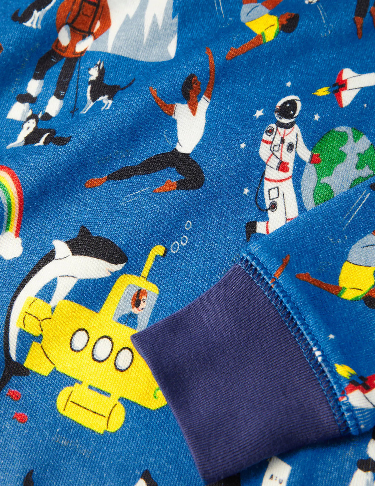 Snug Long John Pajamas-Moroccan Blue Leaders