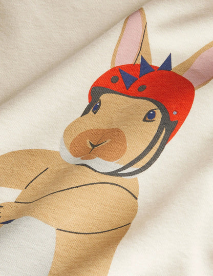Snug Short John Pajamas-Ivory Rabbit Scooter