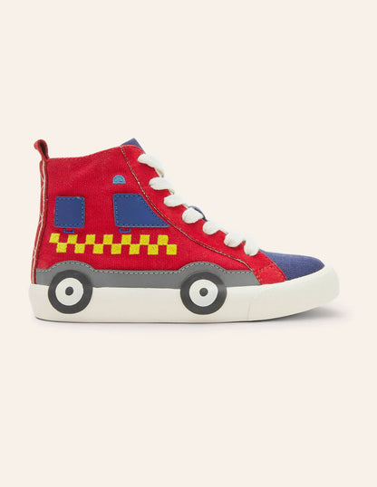 Novelty High Tops-Red Fire Engine