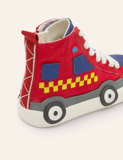 Novelty High Tops-Red Fire Engine