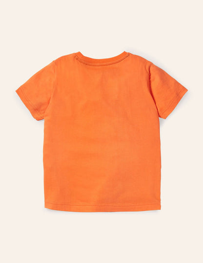 Lift-the-flap Travel T-shirt-Satsuma Orange Aeroplane
