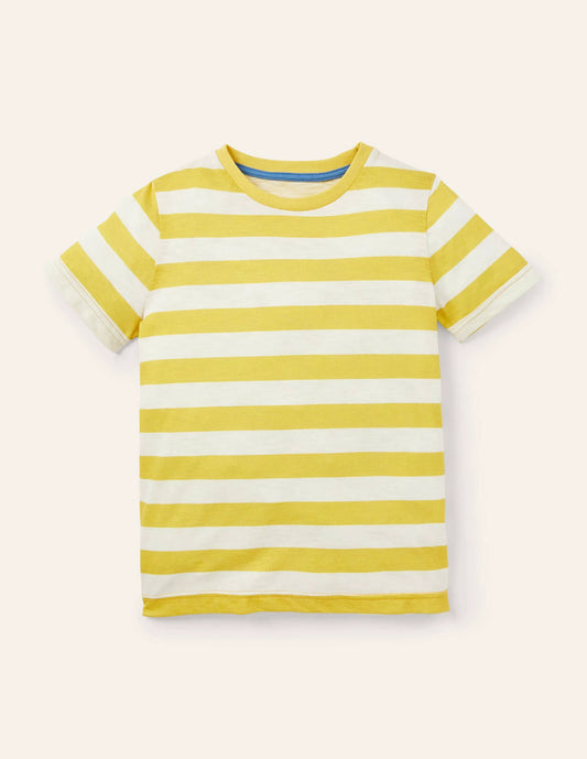 Slub Washed T-shirt-Bright Yellow/Ivory