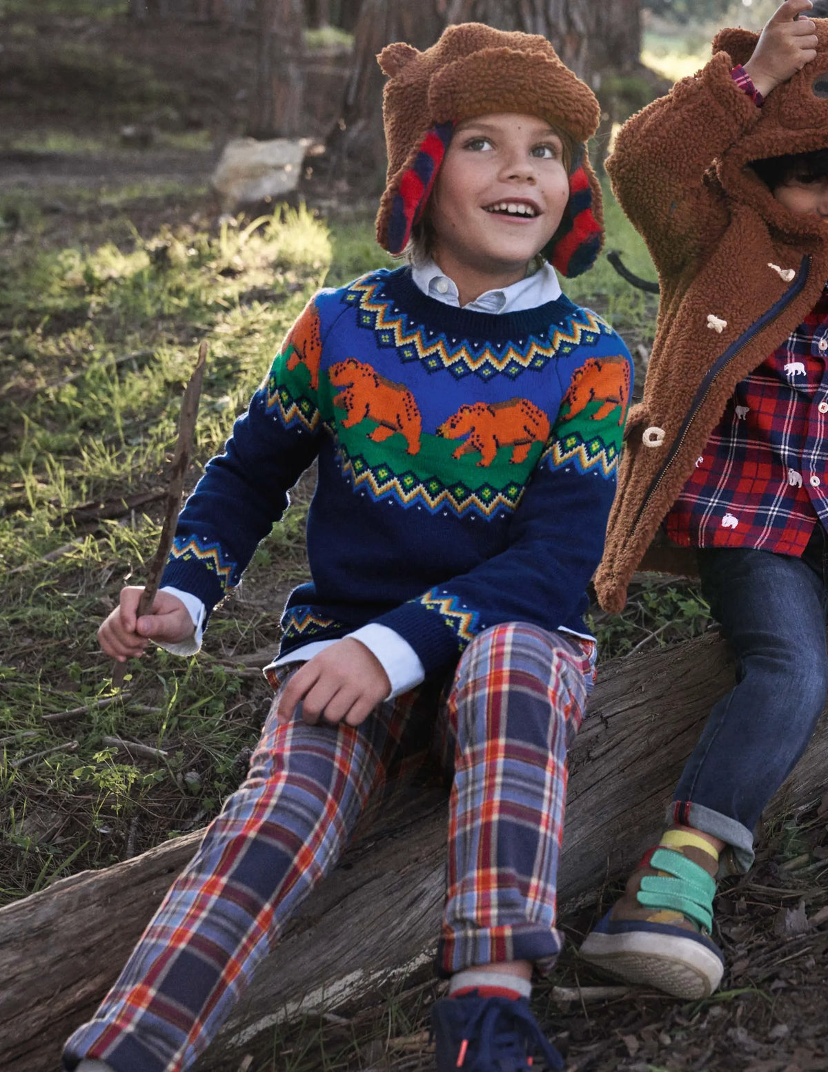 Fair Isle Crew Sweater-College Navy Bears