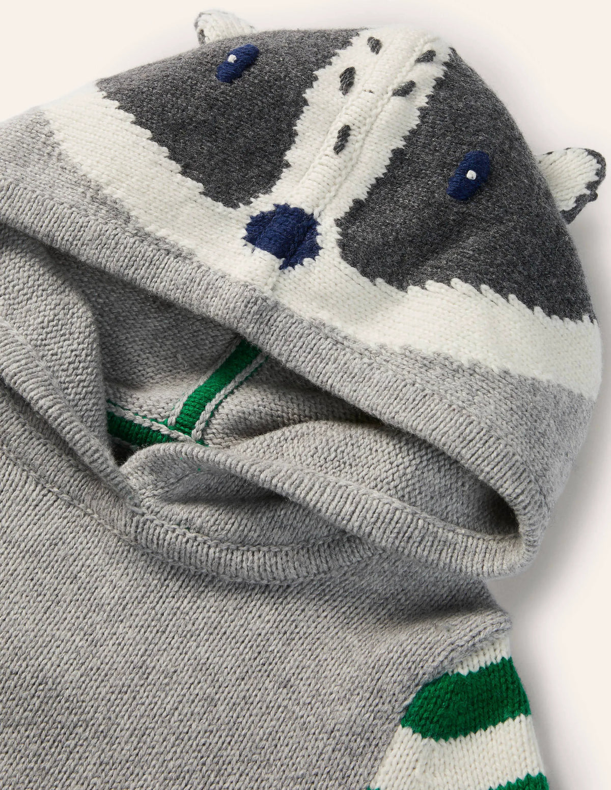 Woodland Knitted Hoodie-Grey Marl Badger