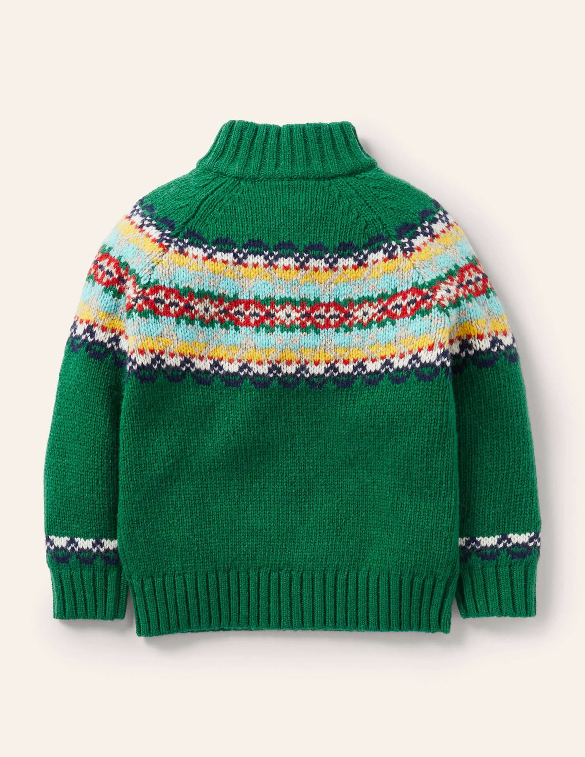 Half-zip sweater-Highland Green Fair Isle
