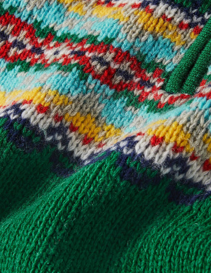 Half-zip sweater-Highland Green Fair Isle
