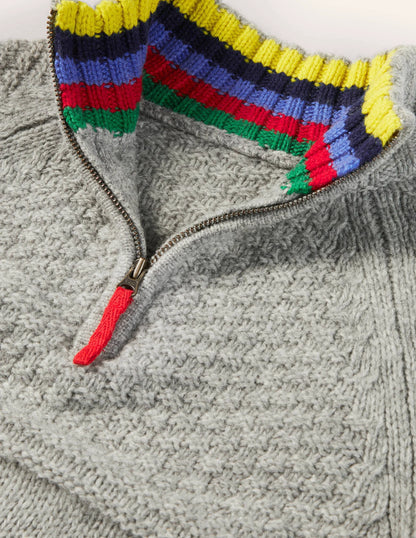 Half-zip sweater-Grey Marl