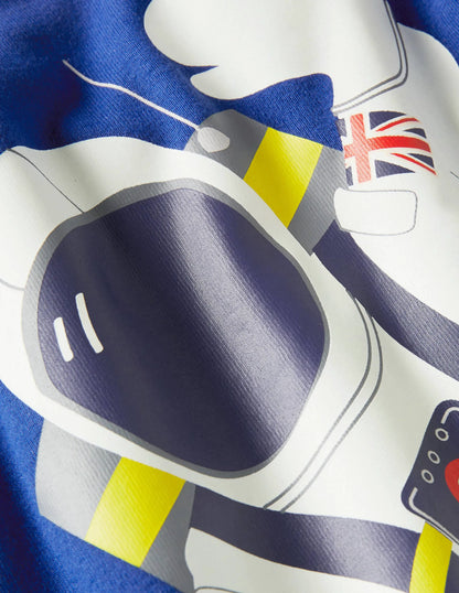 Snug Glow-in-the-dark Pajamas-Brilliant Blue Astronaut