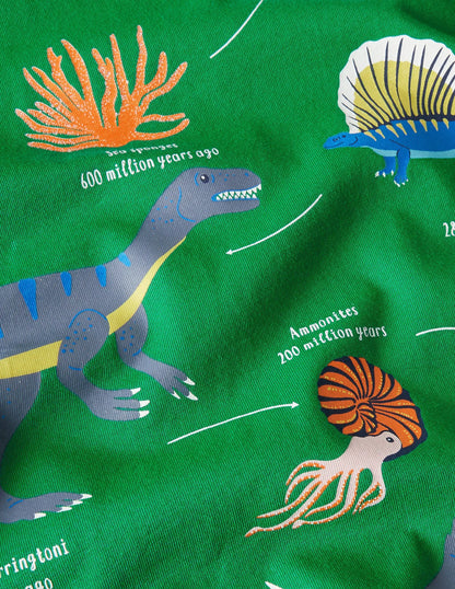 Educational Graphic T-shirt-Highland Green Dinosaurs