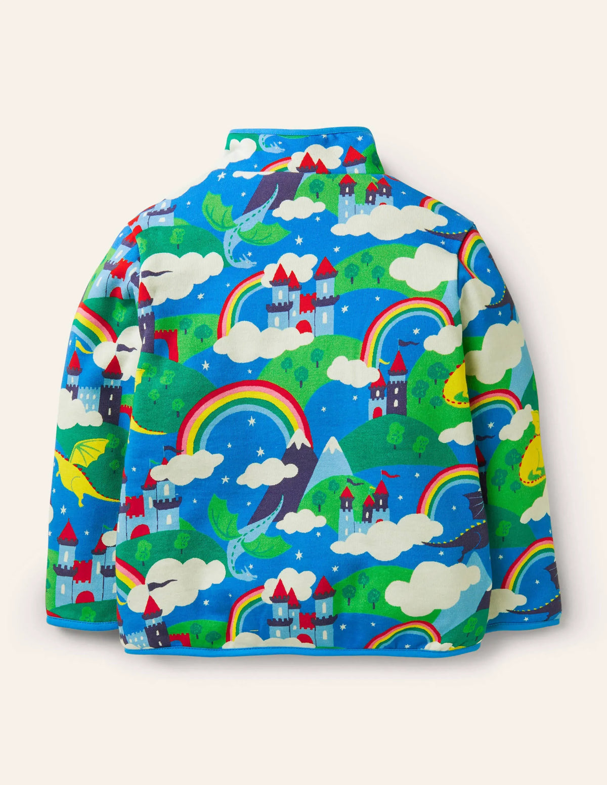 Reversible Henley Sweatshirt-Starboard Blue/Magical Castle