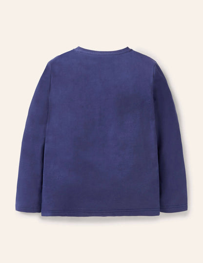 Halloween Appliqué T-shirt-College Navy Sprout
