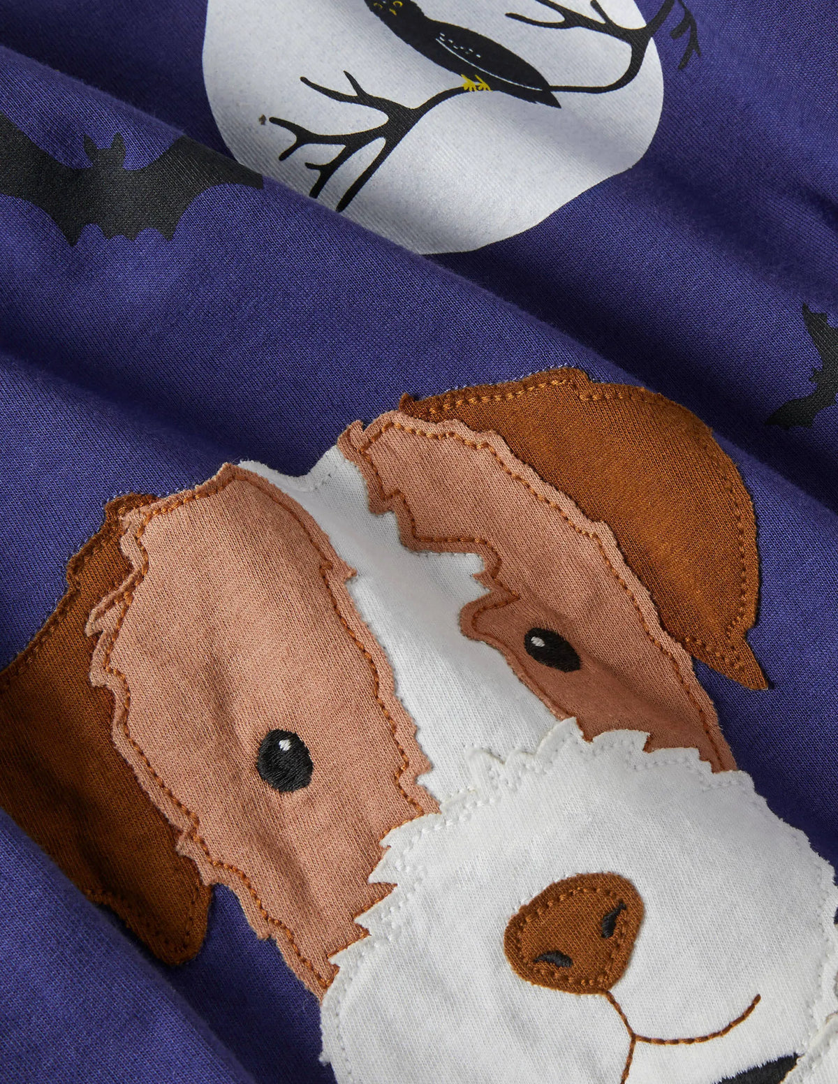 Halloween Appliqué T-shirt-College Navy Sprout