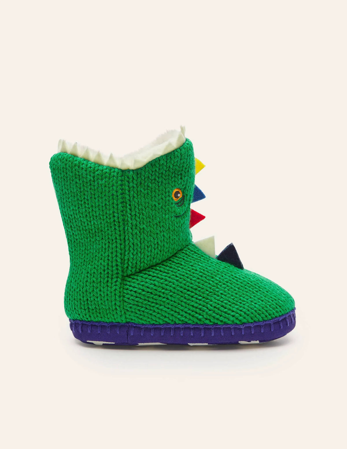Knitted Dinosaur Slippers-Highland Green