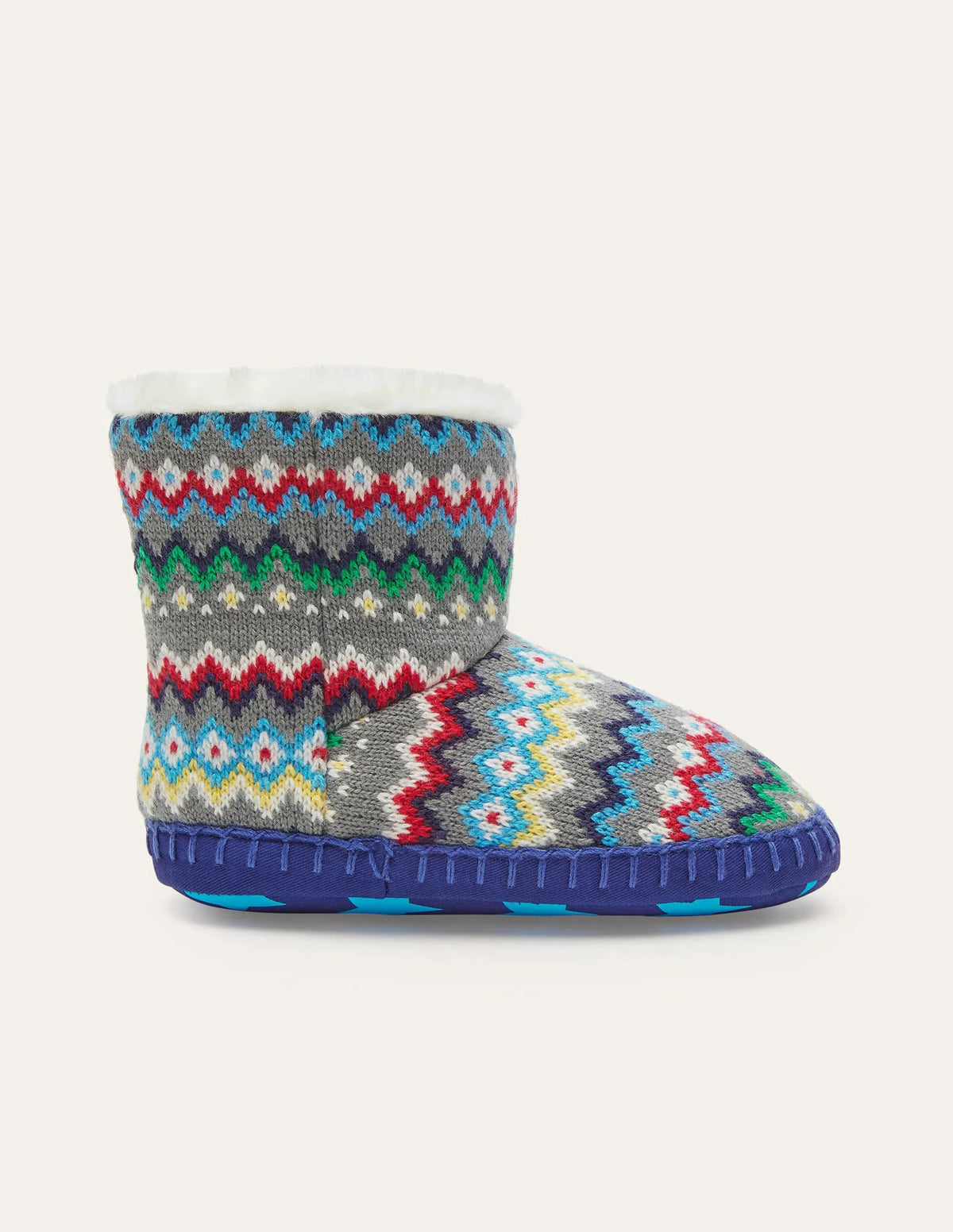 Slipper Boots-Grey Fairisle