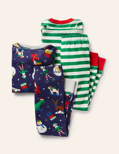 Twin Pack Snug Pajamas-Starboard Festive Friends