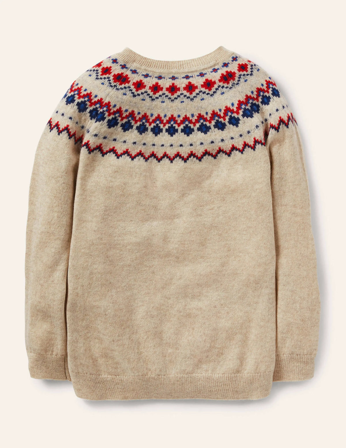 Cashmere Crew Sweater-Oatmeal Marl Fair Isle