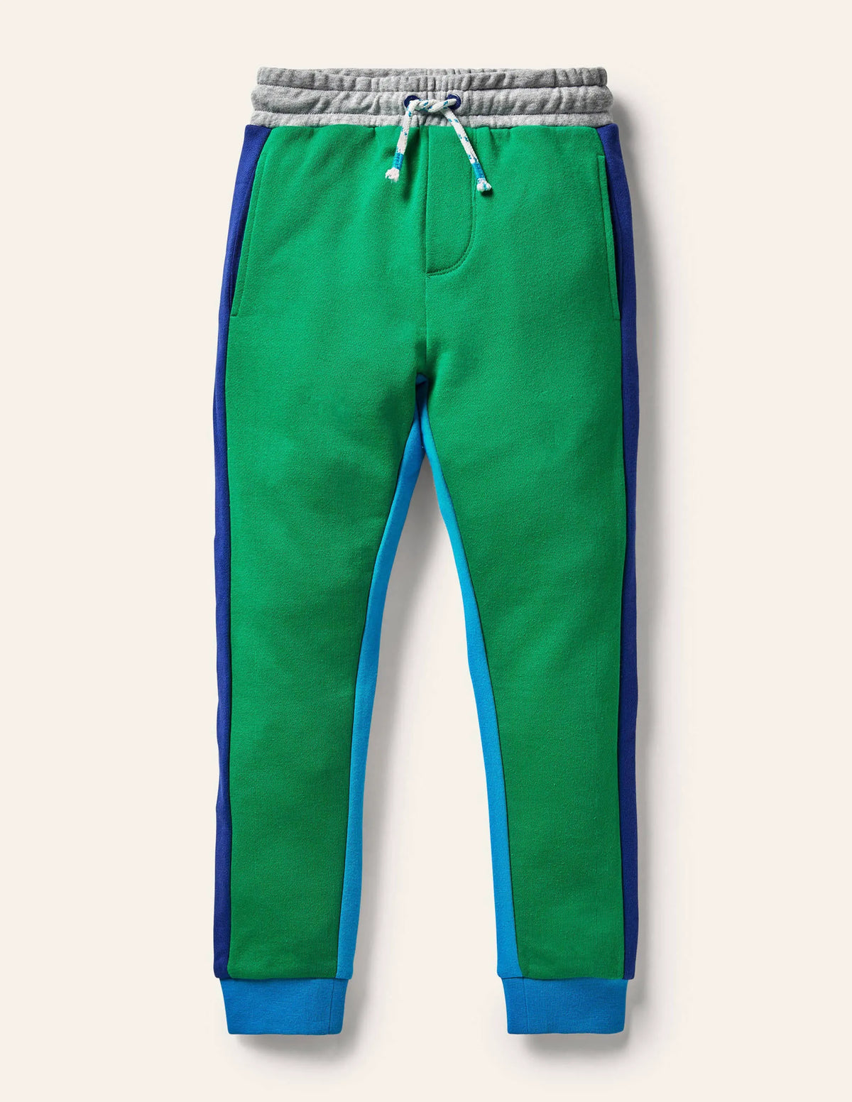 Contrast Leg Joggers-Green Pepper/Moroccan Blue