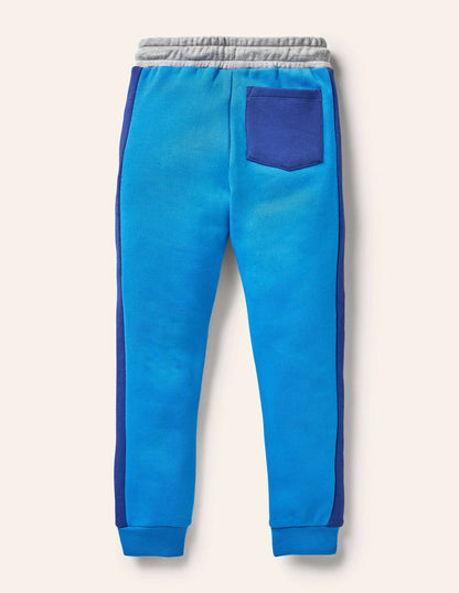 Contrast Leg Joggers-Green Pepper/Moroccan Blue